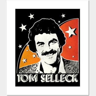 Tom Selleck Retro 70s Fade Posters and Art